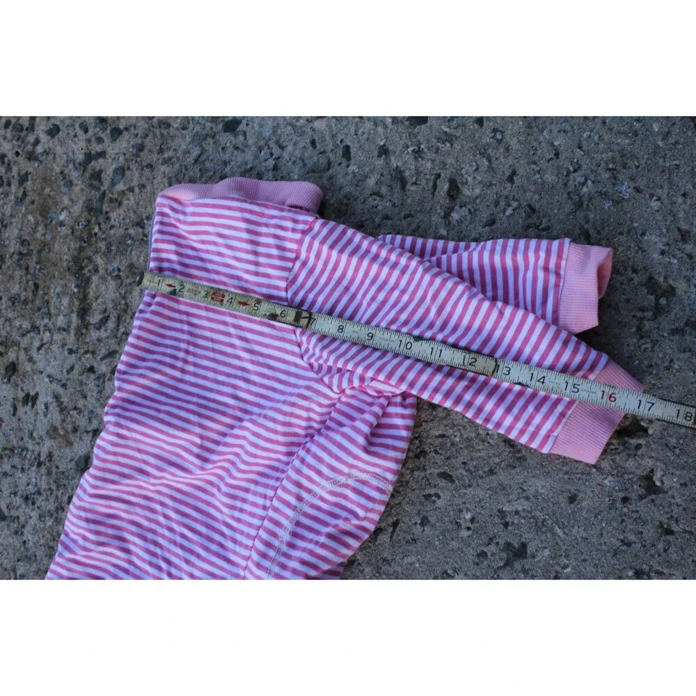 Yeapeeto Dog Post-Surgery Pink White Striped Full Body Suit Top Zip Size XL NWOT